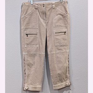 EUC - Elie Tahari Cropped Corduroy Tan Pants (Size: 12)